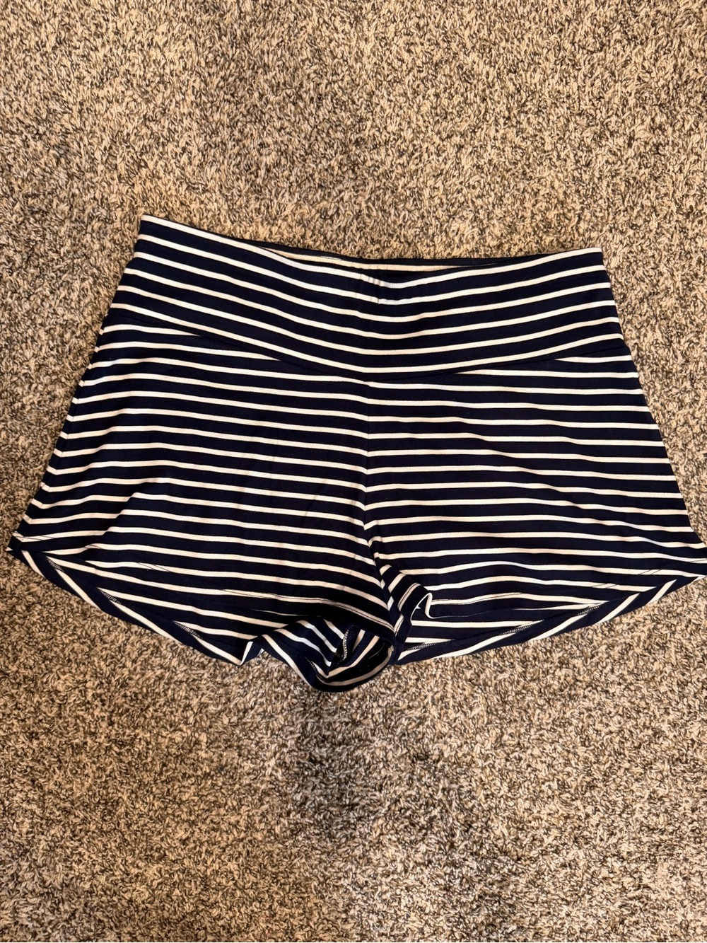 BB Dakota Navy and White Striped Knit shorts